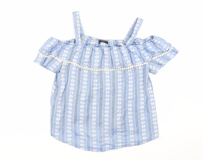 Papaya Womens Blue   Basic T-Shirt Size 10