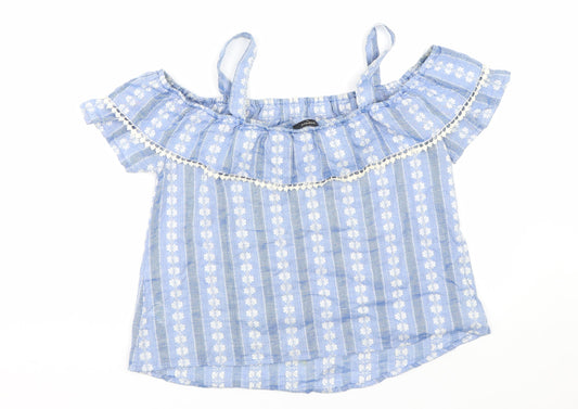 Papaya Womens Blue   Basic T-Shirt Size 10