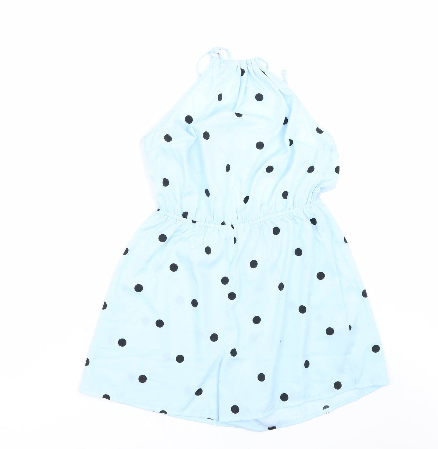 Boohoo Womens Blue Polka Dot  Jumpsuit One-Piece Size 10