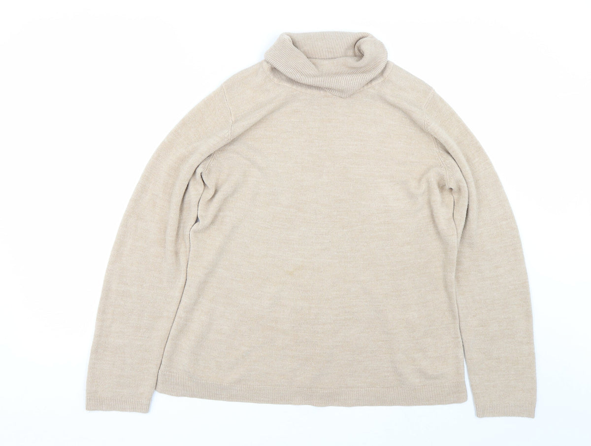 Additional front view of Papaya women’s beige jumper, size UK 16