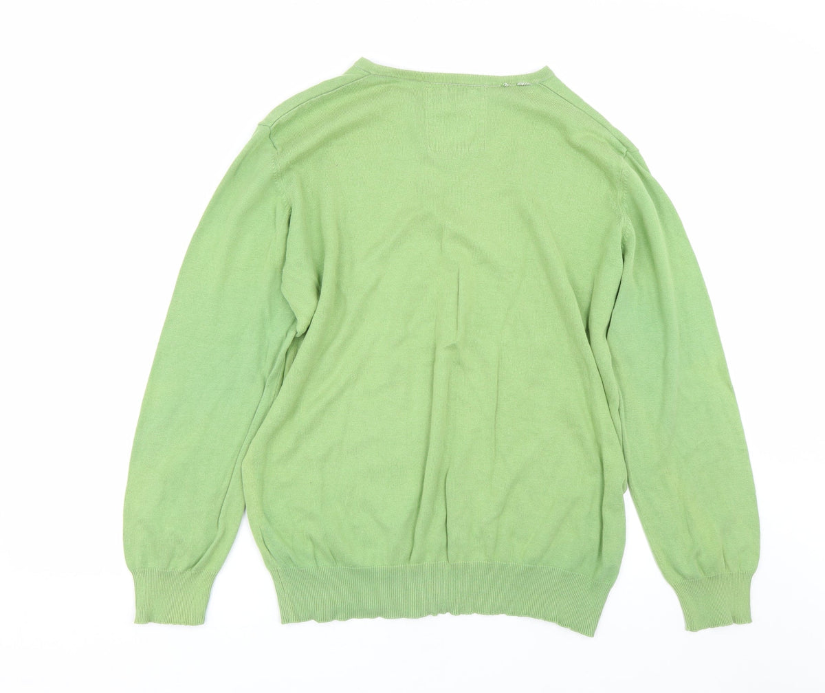 Back view of Denim Seventy3 men’s green jumper, size L