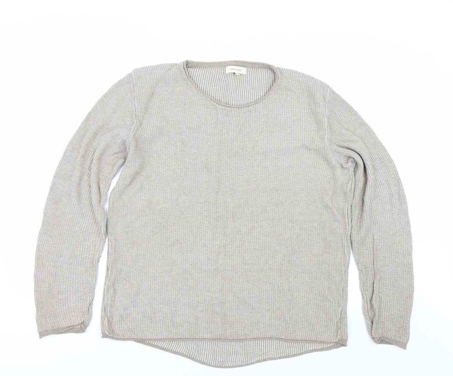 Womens UK Size M River Island Beige Pullover Jumper