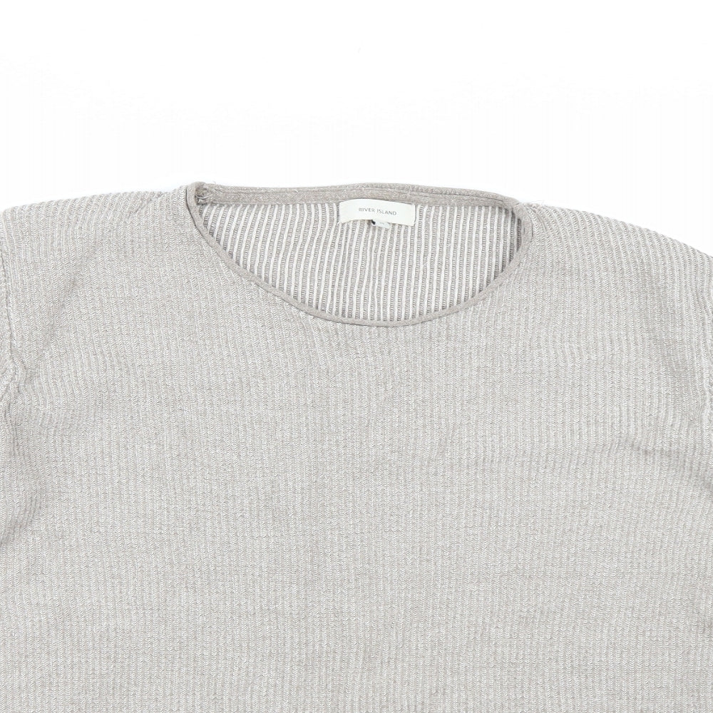 Womens UK Size M River Island Beige Pullover Jumper