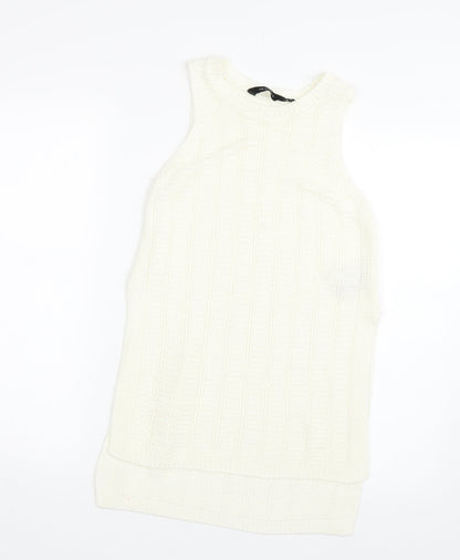 Womens UK Size 8 New Look Beige Basic Tank