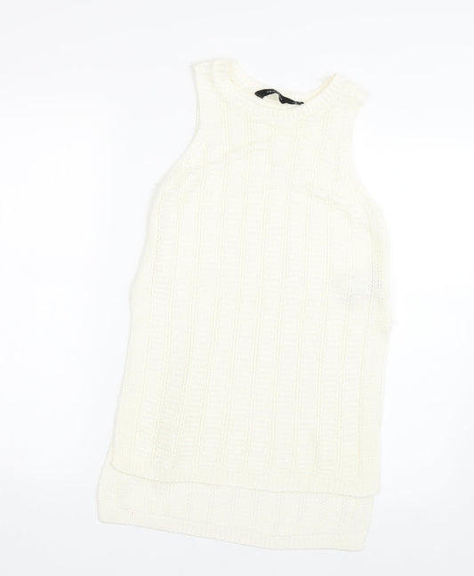 Womens UK Size 8 New Look Beige Basic Tank