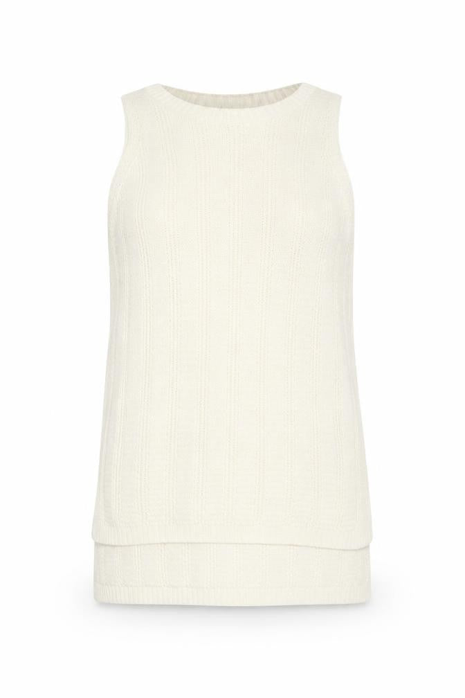 Womens UK Size 8 New Look Beige Basic Tank