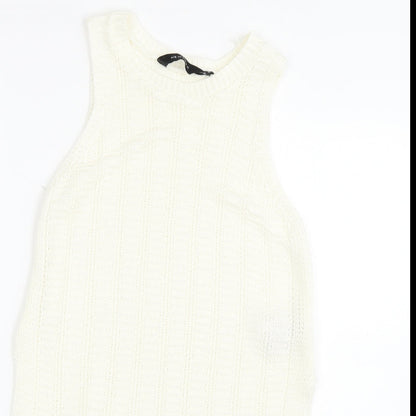 Womens UK Size 8 New Look Beige Basic Tank