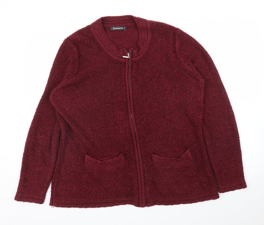 Womens UK Size M Bonmarché Purple Full Zip Jumper