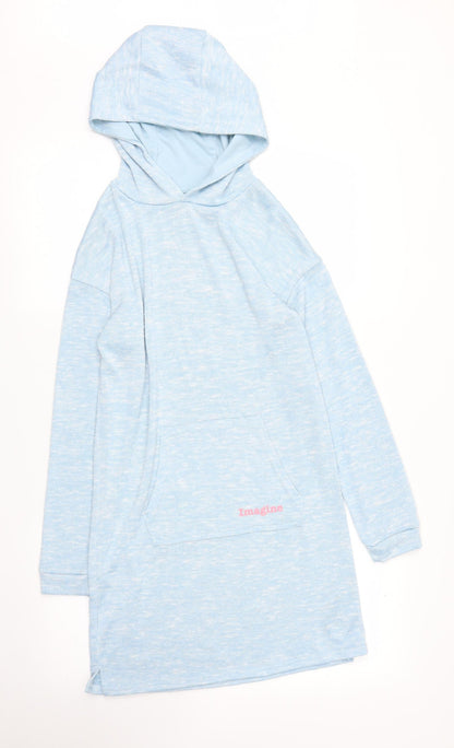 Nutmeg Girls Blue   Tunic Hoodie Size 12 Years