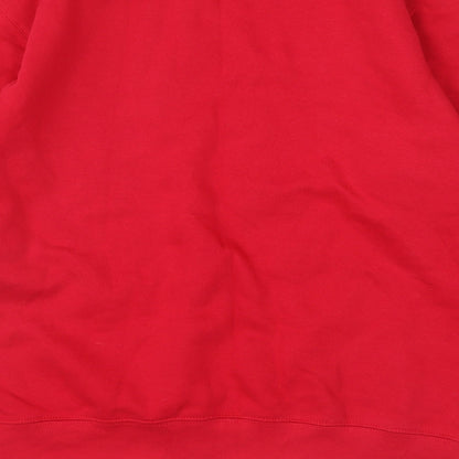 Brand and care label for Russell women’s red jumper, size S