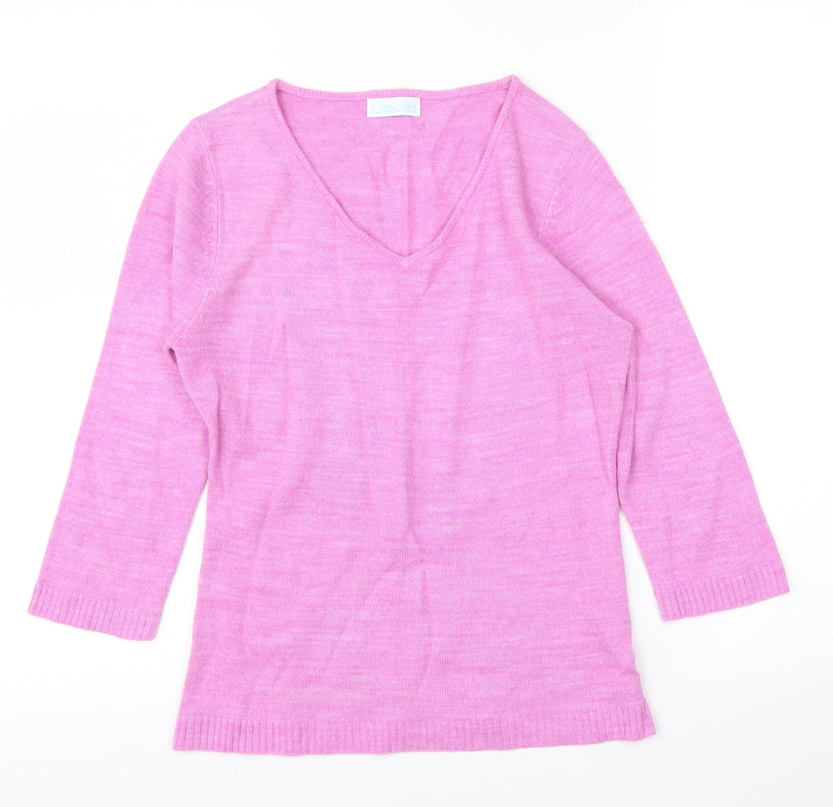 Additional front view of Liquid women’s purple basic blouse, size S