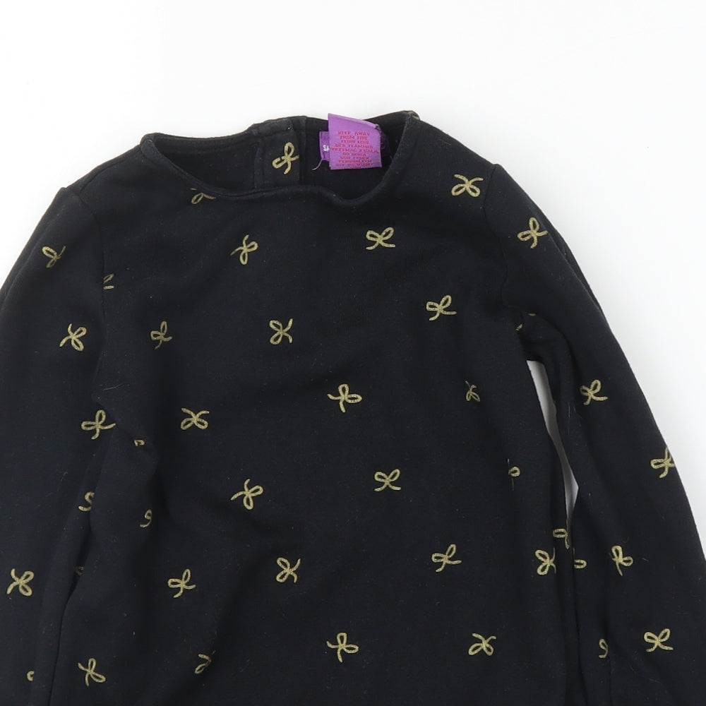 Shrinking Violet Girls Black   Tunic Jumper Size 5 Years