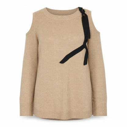 Front view of Attitudes women’s beige tunic jumper, size S