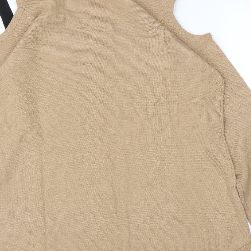 Brand and care label for Attitudes women’s beige tunic jumper, size S
