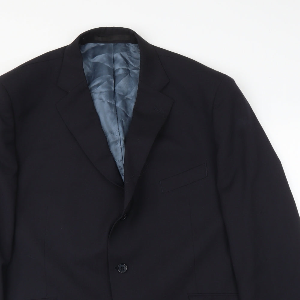 Mens UK Size 46 Impressions Regular Blue Suit Jacket