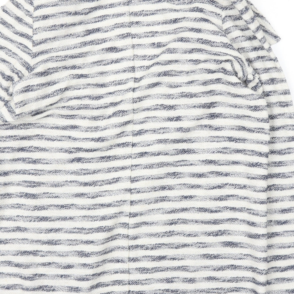 George Womens White Striped  Cardigan Jumper Size 10