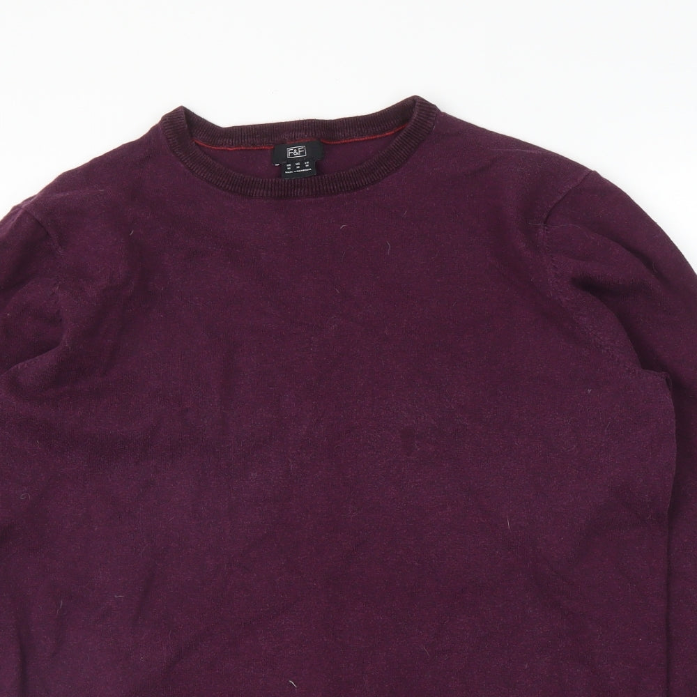 F&F Mens Purple   Pullover Jumper Size M