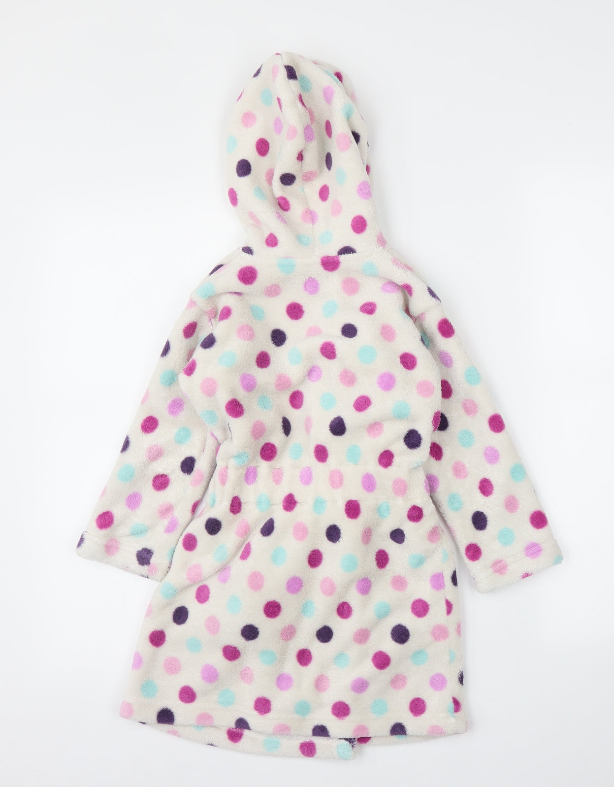 F&F Girls White Polka Dot  Capri Robe Size 3-4 Years
