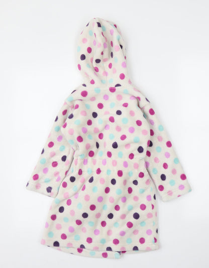 F&F Girls White Polka Dot  Capri Robe Size 3-4 Years