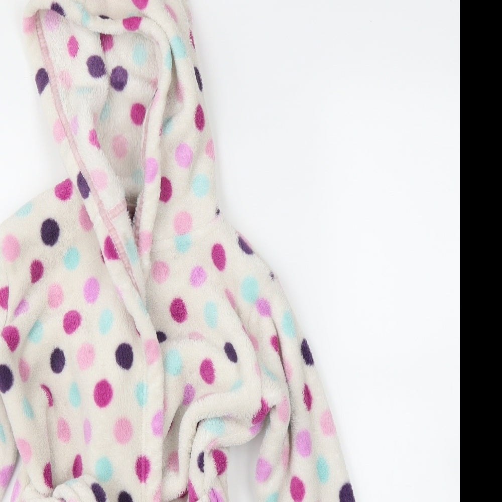 F&F Girls White Polka Dot  Capri Robe Size 3-4 Years