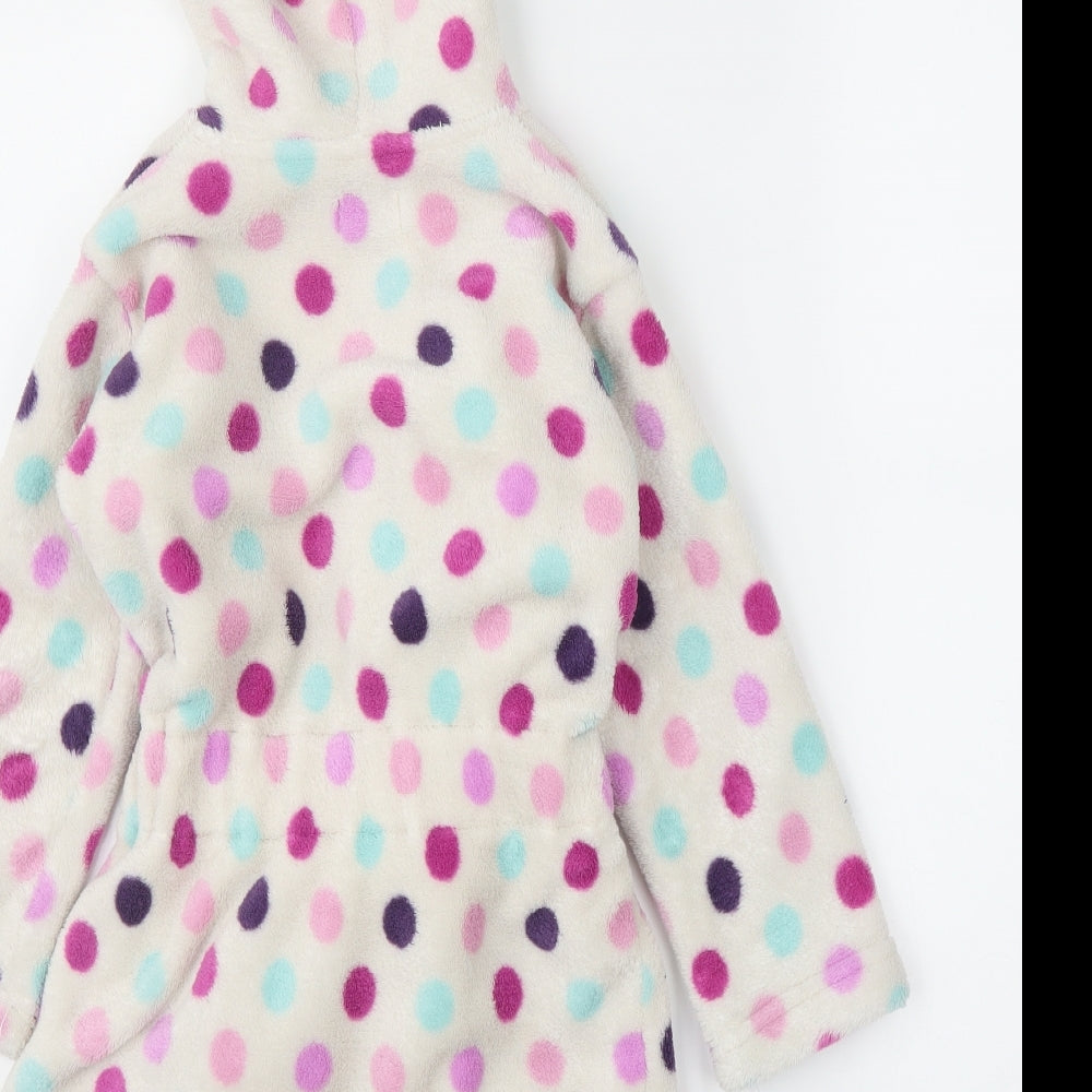 F&F Girls White Polka Dot  Capri Robe Size 3-4 Years