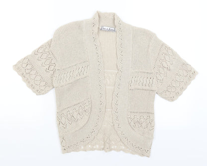 Womens UK Size S Pure & Natural Beige Shrug Jumper