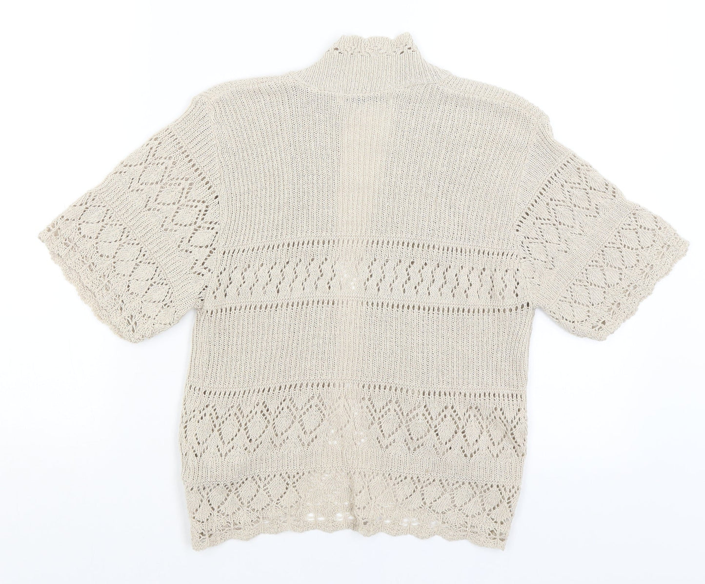 Womens UK Size S Pure & Natural Beige Shrug Jumper