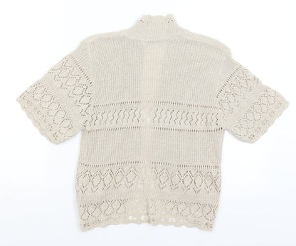 Womens UK Size S Pure & Natural Beige Shrug Jumper