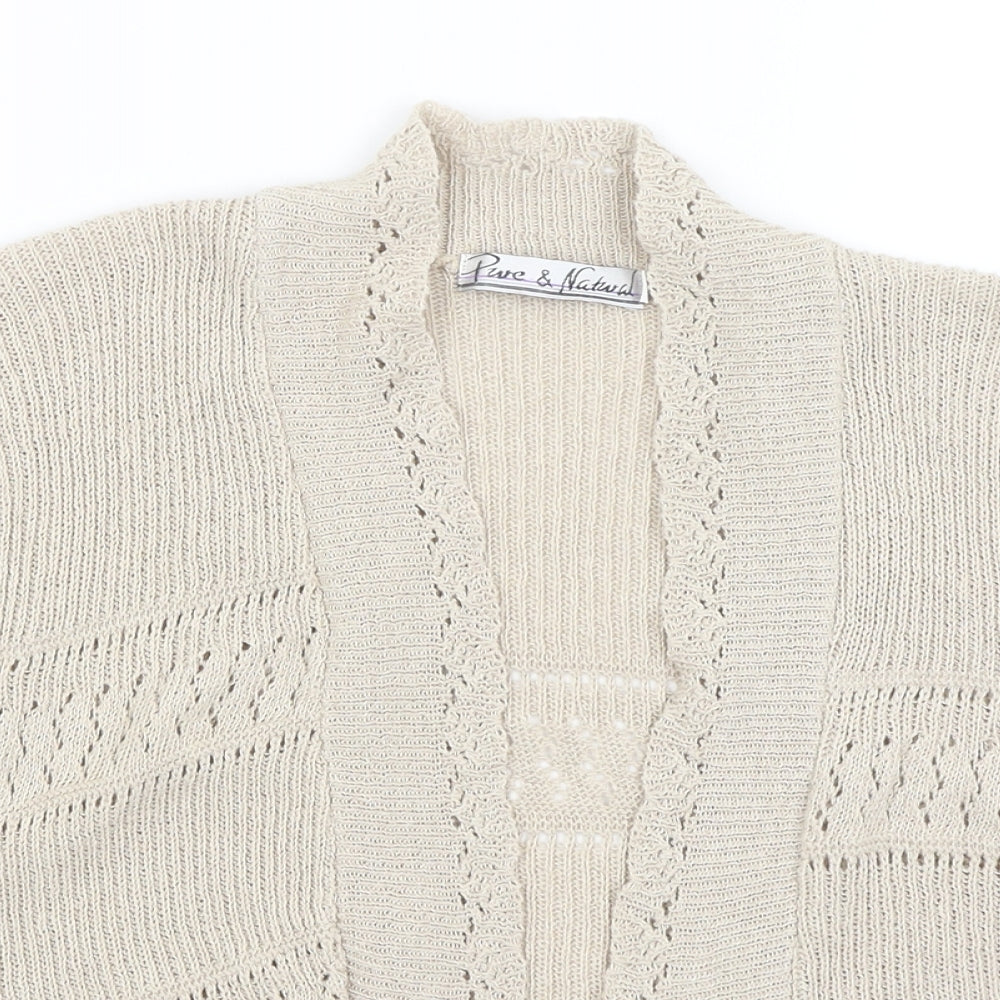 Womens UK Size S Pure & Natural Beige Shrug Jumper