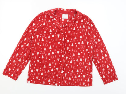 Matalan Womens Red Solid  Top Pyjama Top Size S  - Christmas Trees