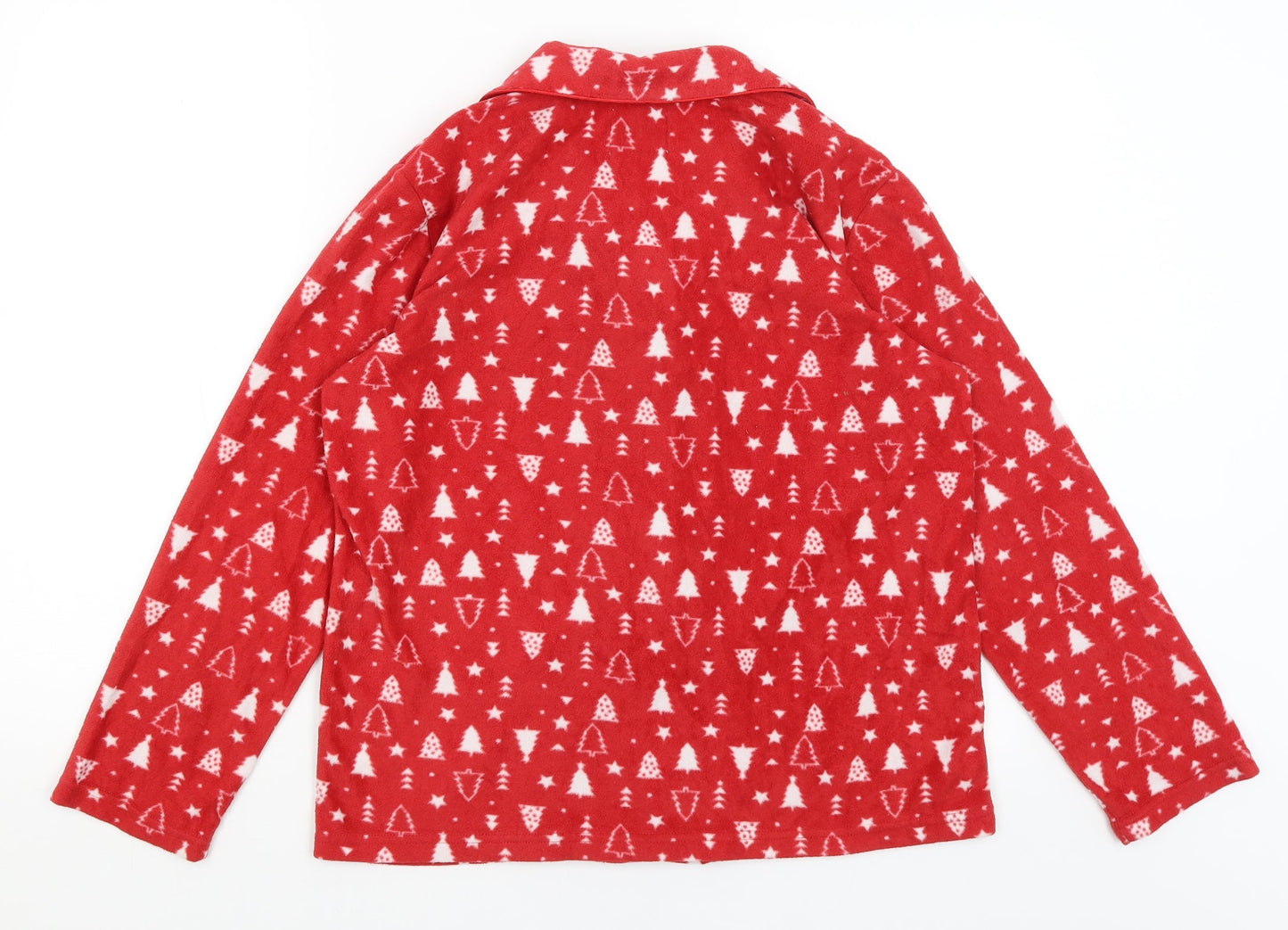 Matalan Womens Red Solid  Top Pyjama Top Size S  - Christmas Trees