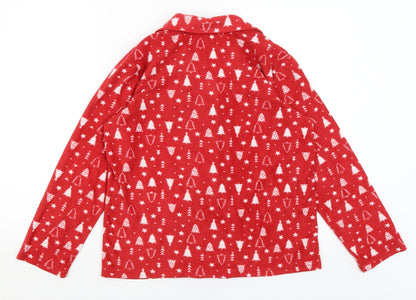 Matalan Womens Red Solid  Top Pyjama Top Size S  - Christmas Trees