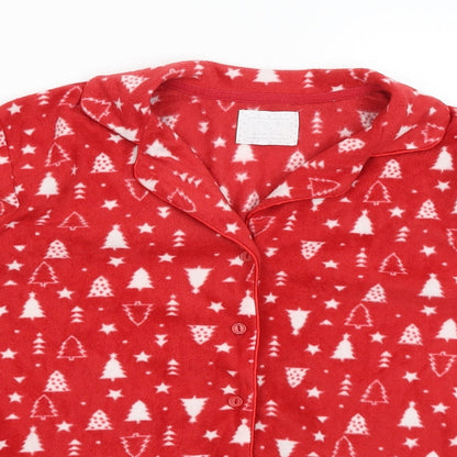 Matalan Womens Red Solid  Top Pyjama Top Size S  - Christmas Trees