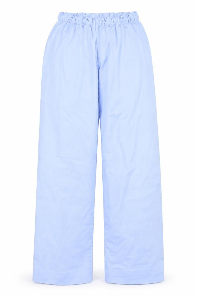 Front view of Alexandra women’s blue trousers, size M, 28.5-inch leg