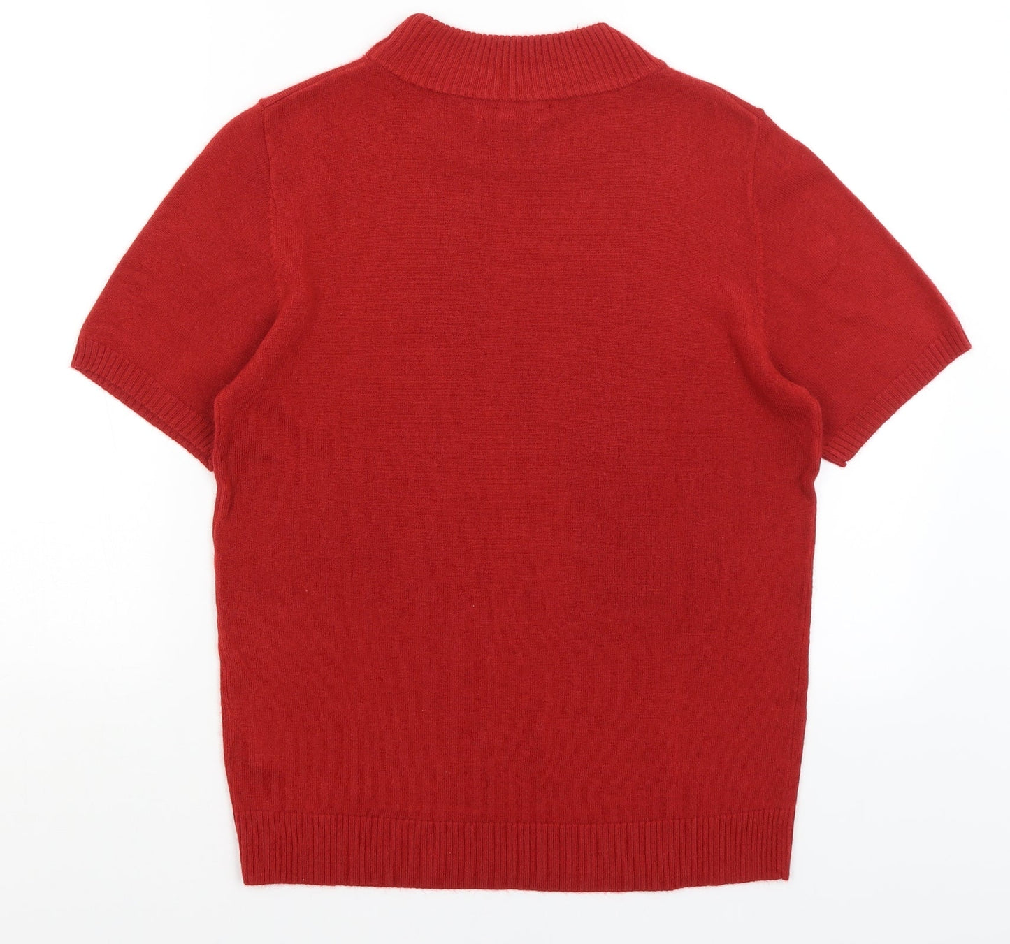 Womens UK Size 14 Damart Red Basic T-Shirt