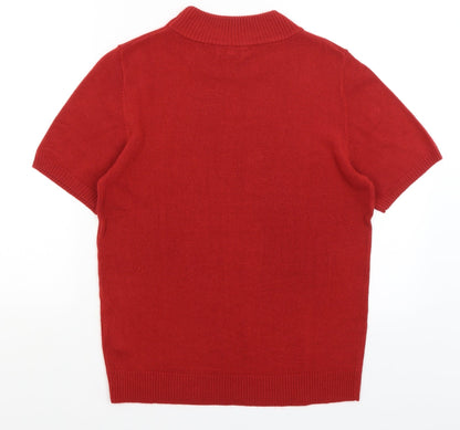 Womens UK Size 14 Damart Red Basic T-Shirt