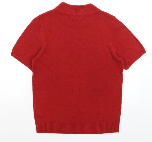 Womens UK Size 14 Damart Red Basic T-Shirt