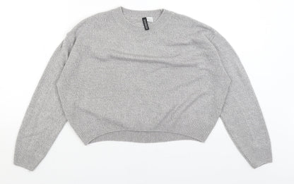 Womens UK Size XS Divided Grey Pullover Jumper