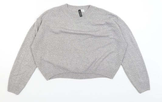 Womens UK Size XS Divided Grey Pullover Jumper