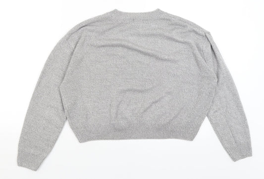 Womens UK Size XS Divided Grey Pullover Jumper