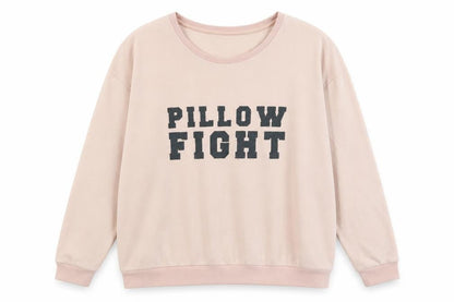 Front view of H&M women’s pink jumper, size M, - pillow fight