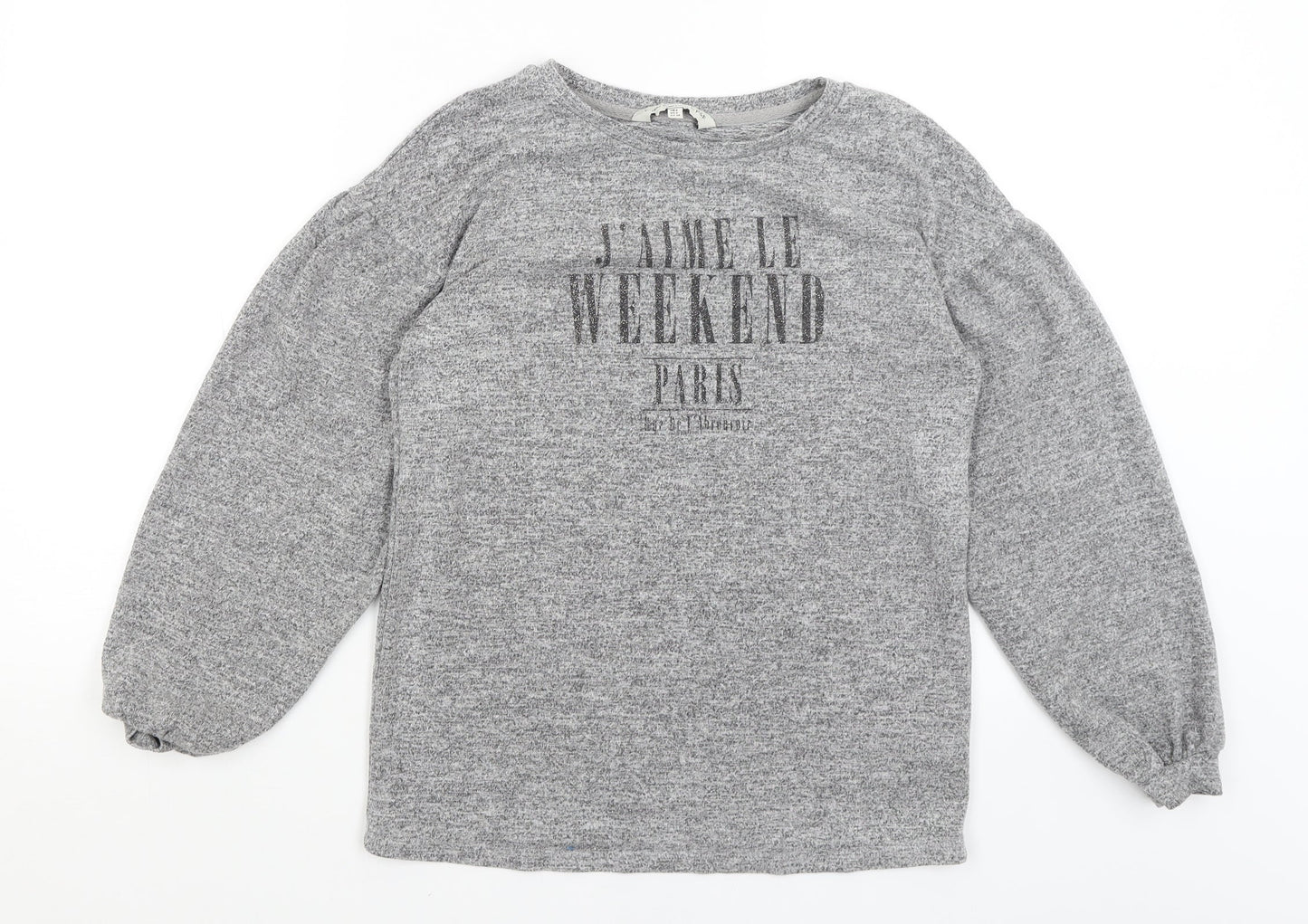 F&F Womens Grey   Pullover Jumper Size 6  - J'aime Le Weekend