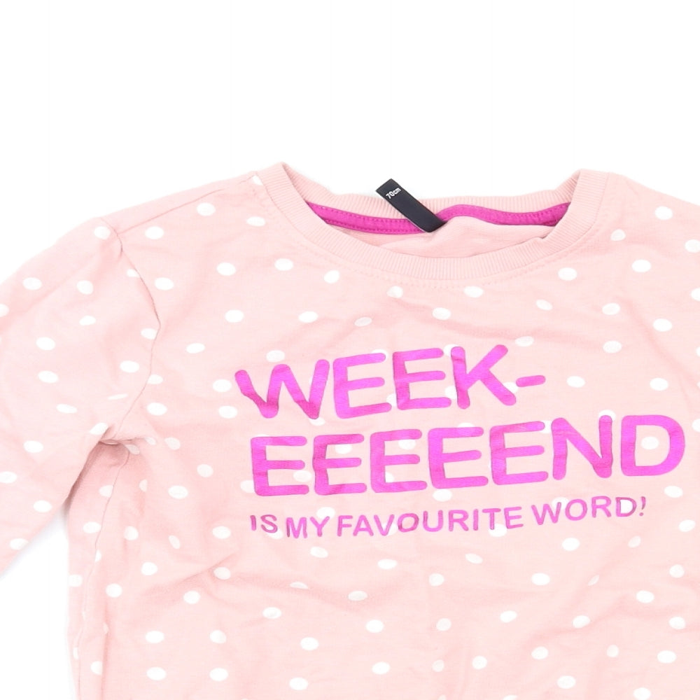 riogirl Girls Pink Polka Dot  Pullover Sweatshirt Size 9-10 Years