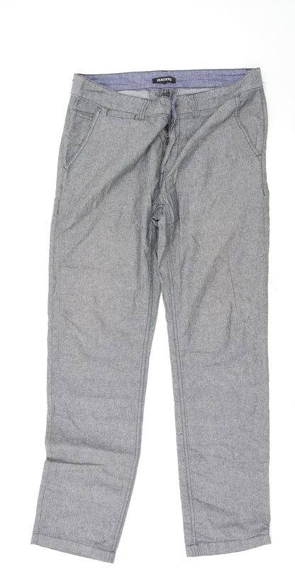 Womens UK Size 32 Peacocks Regular Fit Sweatpants Grey Trousers