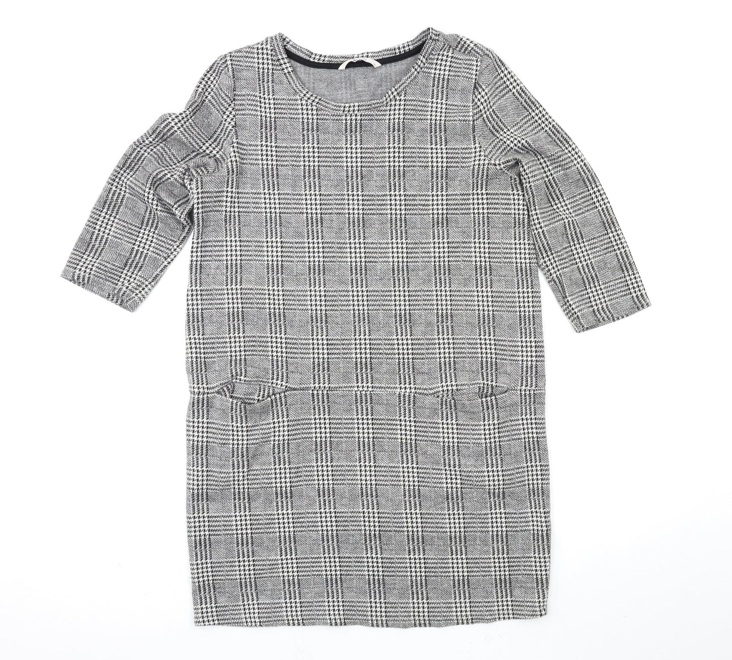 TU Womens Grey Check  T-Shirt Dress  Size 12