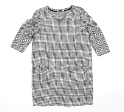 TU Womens Grey Check  T-Shirt Dress  Size 12