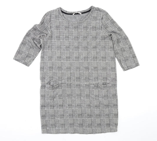 TU Womens Grey Check  T-Shirt Dress  Size 12