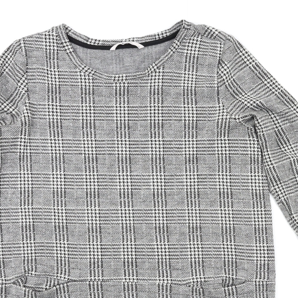 TU Womens Grey Check  T-Shirt Dress  Size 12