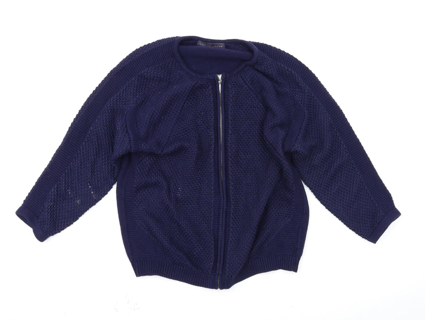Womens UK Size 10 Marks and Spencer Blue Full Zip Jumper