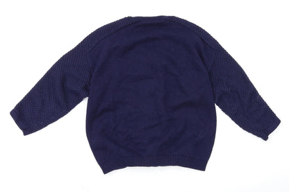 Womens UK Size 10 Marks and Spencer Blue Full Zip Jumper